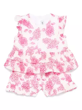 Tartine Et Chocolat комплект из топа и шортов с цветочным принтом, розовый