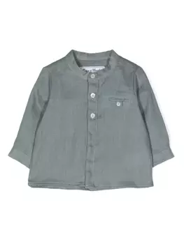 Tartine Et Chocolat льняная рубашка с воротником-стойкой, зеленый