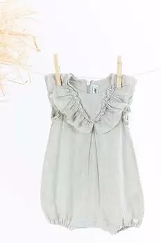 Tartine et chocolat Льняной детский комбинезон, зеленый