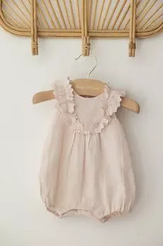 Tartine et chocolat Льняной детский комбинезон, розовый