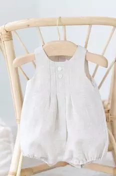 Tartine et chocolat Льняной детский комбинезон, бежевый