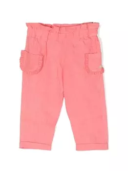 Tartine Et Chocolat льняные брюки с оборками, розовый