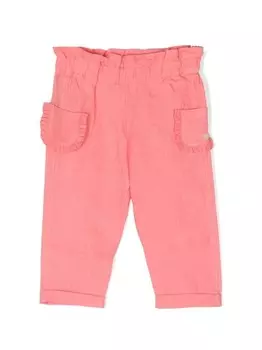 Tartine Et Chocolat льняные брюки с оборками, розовый