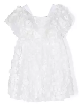Tartine Et Chocolat платье из тюля с цветочной вышивкой, белый