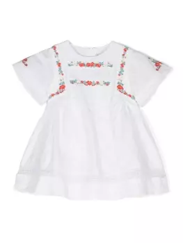 Tartine Et Chocolat платье с цветочной вышивкой, белый