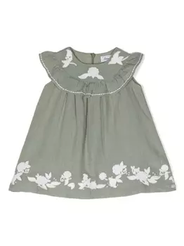 Tartine Et Chocolat платье с цветочной аппликацией, зеленый