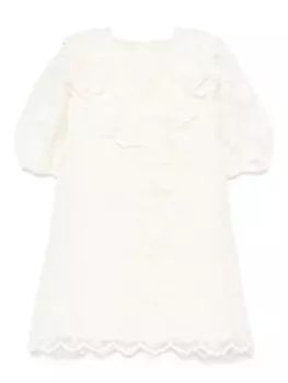 Tartine Et Chocolat платье с цветочной вышивкой, белый