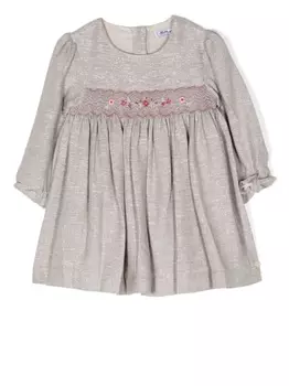 Tartine Et Chocolat платье с длинными рукавами и цветочной вышивкой, коричневый