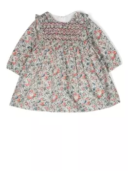 Tartine Et Chocolat платье с длинными рукавами и цветочным принтом, нейтральный цвет