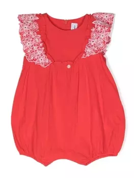Tartine Et Chocolat ромпер с цветочной вышивкой, красный