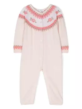 Tartine Et Chocolat ромпер с цветочной вышивкой, розовый