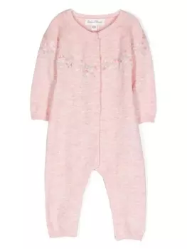 Tartine Et Chocolat ромпер с цветочной вышивкой, розовый