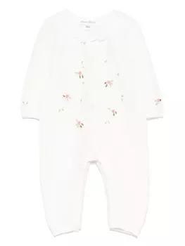 Tartine Et Chocolat ромпер с цветочной вышивкой, белый