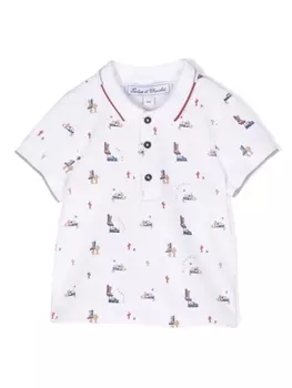 Tartine Et Chocolat рубашка поло Road Tripe, белый