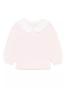 Tartine Et Chocolat свитер с аппликационным воротником, розовый