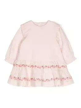 Tartine Et Chocolat вышитое цветочное платье, розовый