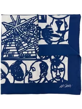 Taschen шелковый платок Ai Weiwei. The Silk Scarf Haircut, синий