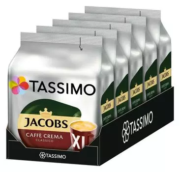Тассимо Джейкобс Caff Crema Classico XL | 5 упаковок дисков по 16 Т каждая. Tassimo