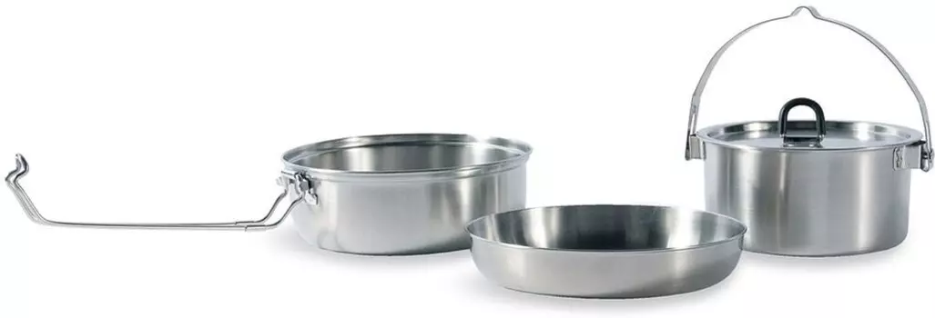 Tatonka Camp Set Large Большой кухонный набор из нержавеющей стали, выполненный по принципу матрешки