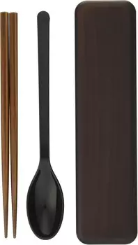 Tatsumiya 33232 Ланч-бокс из дерева, набор ложек и палочек для еды 18,0 мм, Тотигури, размер: прибл. Ш 7,5 x Г 1,9 x В 0,9 дюйма (19 x 4,8 x 2,2 x 18 см), Tochigrain