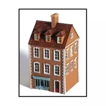 Таунхаус с тремя заливами и остроконечной крышей, Terrain Maker Pewter Buildings & Books