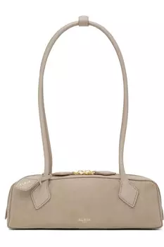 "Такса" маленькая сумка из двух материалов Alaa, цвет grege