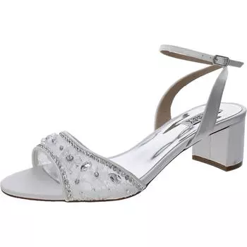 Taylin женские туфли на каблуках с ремешком на щиколотке и стразами Badgley Mischka, белый