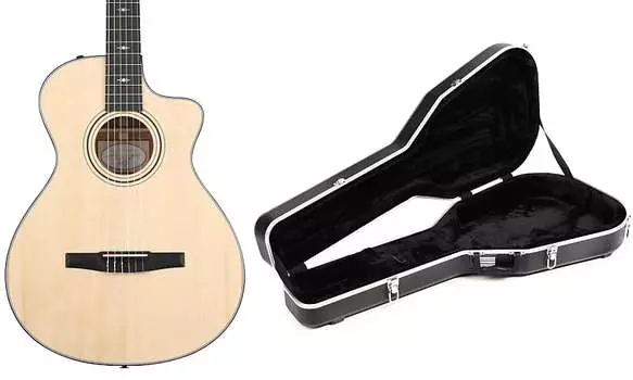 Taylor 312ce-N Нейлоновая акусто-электрическая гитара - комплект из натуральной ситхинской ели с литым корпусом для акустической гитары Gator Deluxe ABS - черный Taylor + Gator C302001303800032093=1 GC-APX=1