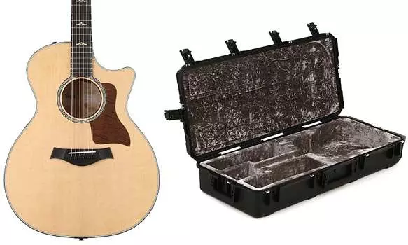 Taylor 614ce - Brown Sugar Stain с комплектом крепления V-Class и водонепроницаемым чехлом для акустической гитары SKB 3i-4217-18 iSeries - черный Taylor + SKB A60200211100369A122=1 3i-4217-18=1