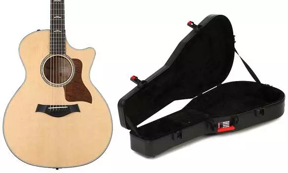 Taylor 614ce - Brown Sugar Stain с комплектом распорок V-класса и формованным футляром для гитары Gator ATA - с защелками TSA для акустических гитар Taylor + Gator A60200211100369A122=1 GTSA-GTRDREAD=1