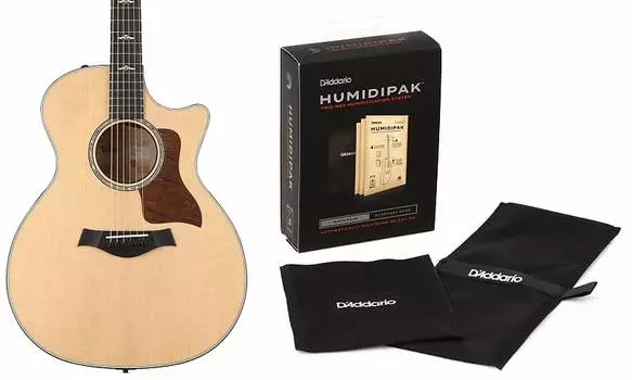 Taylor 614ce — коричневое сахарное пятно с комплектом креплений V-класса и D'Addario Humidipak, поддерживающим автоматическую систему контроля влажности Taylor + D'Addario A60200211100369A122=1 PW-HPK-01=1