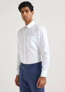 Taylor & Wright Синяя рубашка стандартного кроя Easy Care, белый