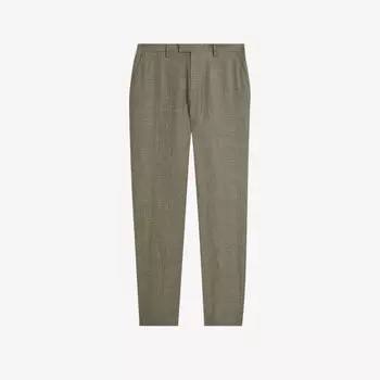 Taylort костюмные брюки узкого кроя со средней посадкой из смесовой льна и шерсти Ted Baker, зеленый