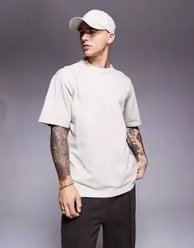 Te_Dye тональная футболка свободного кроя бежевого цвета с логотипом BOSS Orange