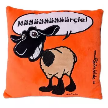 TE-Trend Подушка Прямоугольная декоративная подушка Диванная подушка Подушка с надписью Мягкая подушка с овечкой Плюшевая подушка Оранжевый 35 x 32 см TE-IMPORTE