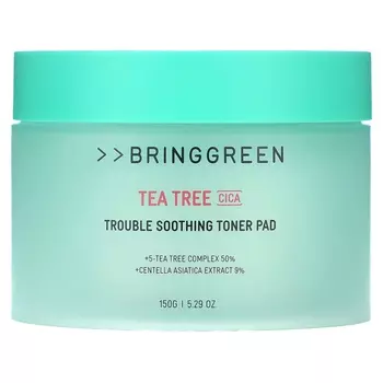 Tea Tree Cica Trouble Soothing Toner Pad, 5,29 унций (150 г) Bringgreen