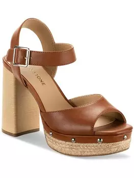 Teagann Женские туфли из искусственной кожи с открытым носком Sun + Stone, цвет Cognac Smooth