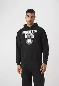 Team Nba Brooklyn Nets Script Hoody New Era, цвет black/white