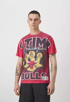 Team Nba Chicago Bulls Champ City Sublimated Tee Mitchell & Ness, цвет multi-coloured/white