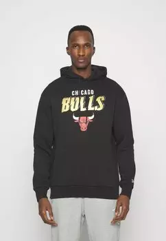 Team Nba Chicago Bulls Team Script Hoody New Era, цвет black/gold-coloured