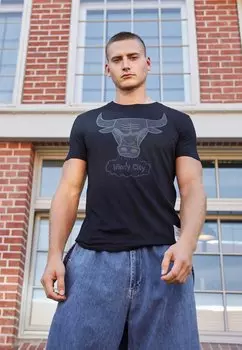 Team Nba Los Angeles Lakers Tonal Print Tee Mitchell & Ness, черный