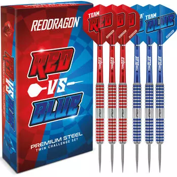 Team Red v Team Blue Darts Профессиональный набор из вольфрамовой стали для дротиков RED DRAGON DARTS