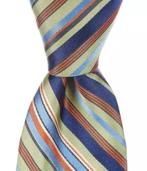 Ted Baker London Drewett Stripe-Print 3 1/4 Шелковый галстук, зеленый
