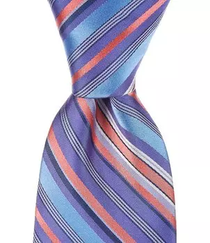 Ted Baker London Drewett Stripe-Print 3 1/4 Шелковый галстук, фиолетовый
