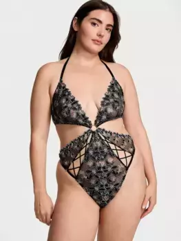 Тедди без вырезов Ziggy Glam с вышивкой и вырезами боди Very Sexy, черный