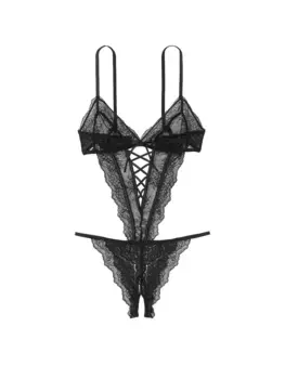 Тедди Dream Angels без подкладки с кружевными треугольниками и вырезами боди Very Sexy, черный