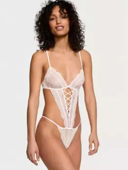 Тедди Dream Angels без подкладки с кружевными треугольниками и вырезами боди Very Sexy, белый
