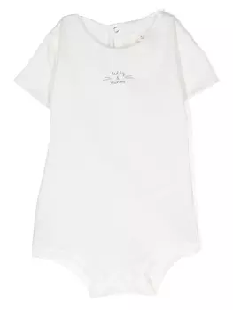 TEDDY & MINOU боди с короткими рукавами, белый