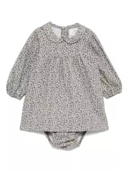 TEDDY & MINOU комплект из платья и блумеров с цветочным принтом, серый