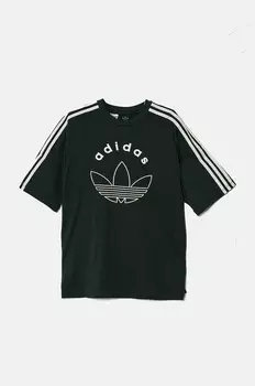 Tee детская хлопковая футболка adidas Originals, зеленый